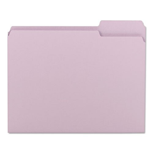 Colored File Folders, 1/3-cut Tabs, Letter Size, Lavender, 100/box