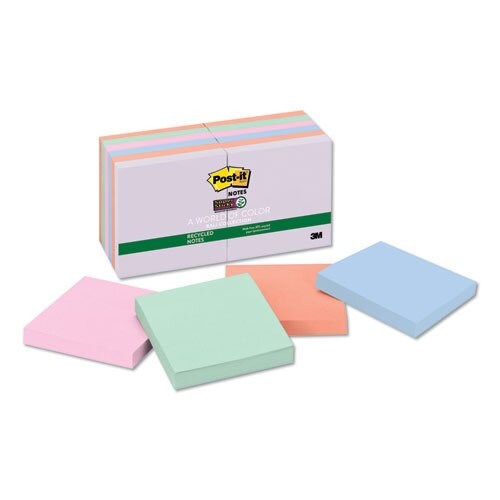 Recycled Notes In Bali Colors, 3 X 3, 90-sheet, 12/pack Recycled Notes In Bali Colors, 3 X 3, 90-sheet, 12/pack