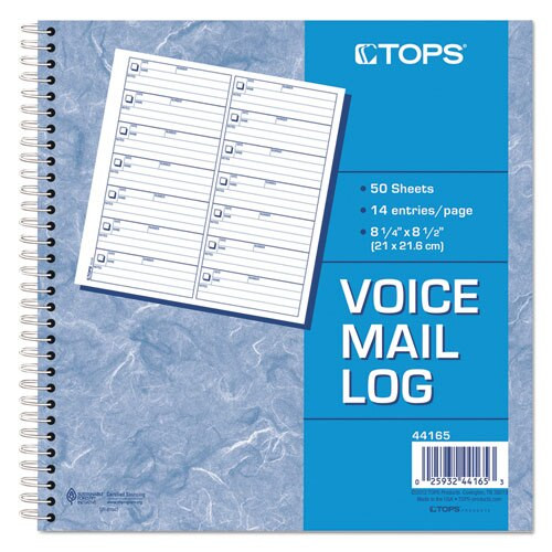 Voice Mail Log Book, 8 1/2 X 8-1/4, 1,400-message Book Voice Mail Log Book, 8 1/2 X 8-1/4, 1,400-message Book