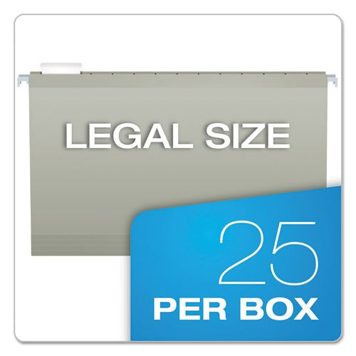 Colored Reinforced Hanging Folders, Legal Size, 1/5-cut Tab, Gray, 25/box Colored Reinforced Hanging Folders, Legal Size, 1/5-cut Tab, Gray, 25/box