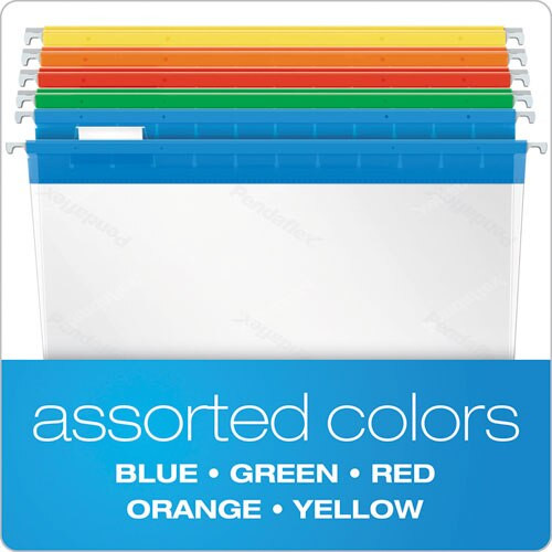Poly Hanging Folders, Letter Size, 1/5-cut Tab, Assorted, 25/box Poly Hanging Folders, Letter Size, 1/5-cut Tab, Assorted, 25/box