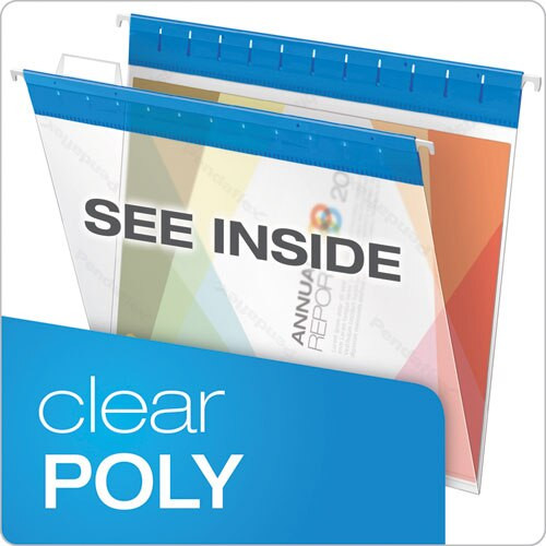Poly Hanging Folders, Letter Size, 1/5-cut Tab, Assorted, 25/box Poly Hanging Folders, Letter Size, 1/5-cut Tab, Assorted, 25/box