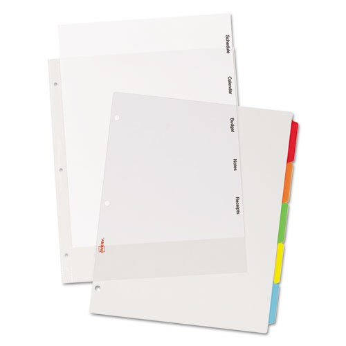Clear Easy View Plastic Dividers With Multicolored Tabs And Sheet Protector, 5-tab, 11 X 8.5, Clear, 1 Set Clear Easy View Plastic Dividers With Multicolored Tabs And Sheet Protector, 5-tab, 11 X 8.5, Clear, 1 Set