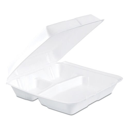 Foam Hinged Lid Containers, 8 X 8 X 2 1/4, White, 200/carton Foam Hinged Lid Containers, 8 X 8 X 2 1/4, White, 200/carton