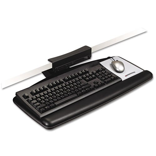 Tool-free Install Knob Adjust Keyboard Tray With Standard Platform, Black Tool-free Install Knob Adjust Keyboard Tray With Standard Platform, Black