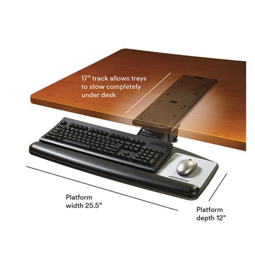 Tool-free Install Knob Adjust Keyboard Tray With Standard Platform, Black Tool-free Install Knob Adjust Keyboard Tray With Standard Platform, Black