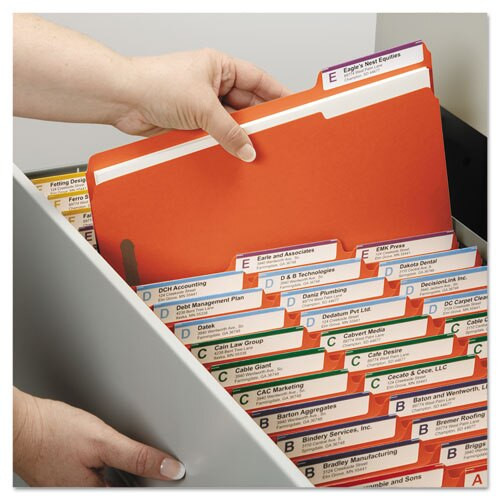 Top Tab Colored 2-fastener Folders, 1/3-cut Tabs, Letter Size, Orange, 50/box Top Tab Colored 2-fastener Folders, 1/3-cut Tabs, Letter Size, Orange, 50/box