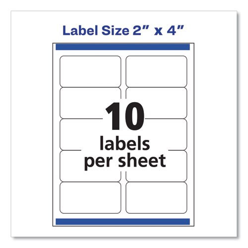 Shipping Labels W/ Trueblock Technology, Inkjet Printers, 2 X 4, White, 10/sheet, 25 Sheets/pack Shipping Labels W/ Trueblock Technology, Inkjet Printers, 2 X 4, White, 10/sheet, 25 Sheets/pack