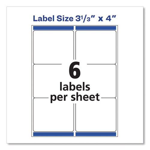 Shipping Labels W/ Trueblock Technology, Inkjet Printers, 3.33 X 4, White, 6/sheet, 25 Sheets/pack Shipping Labels W/ Trueblock Technology, Inkjet Printers, 3.33 X 4, White, 6/sheet, 25 Sheets/pack