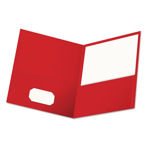 Two-pocket Portfolio, Embossed Leather Grain Paper, Red, 25/box Two-pocket Portfolio, Embossed Leather Grain Paper, Red, 25/box
