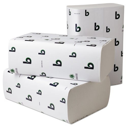 Boardwalk Green Single-fold Towels, Natural White,9 1/8x10 1/4, 250/pk,16 Pks/ct Boardwalk Green Single-fold Towels, Natural White,9 1/8x10 1/4, 250/pk,16 Pks/ct