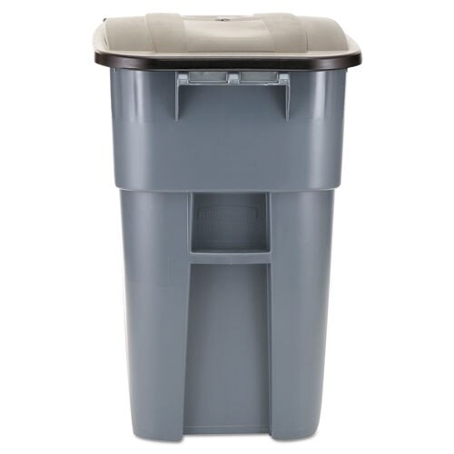 Brute Rollout Container, Square, Plastic, 50 Gal, Gray Brute Rollout Container, Square, Plastic, 50 Gal, Gray