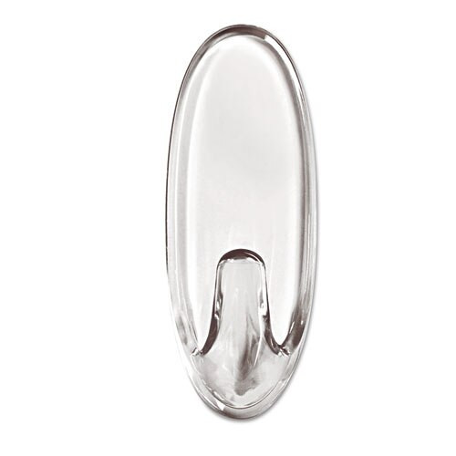 Clear Hooks And Strips, Plastic, Medium, 2 Hooks And 4 Strips/pack Clear Hooks And Strips, Plastic, Medium, 2 Hooks And 4 Strips/pack
