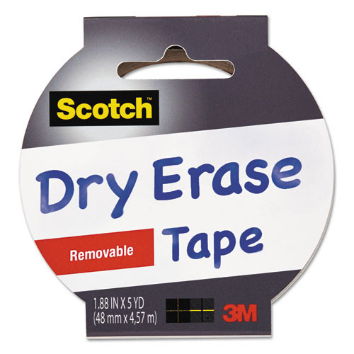Dry Erase Tape, 3" Core, 1.88" X 5 Yds, White Dry Erase Tape, 3" Core, 1.88" X 5 Yds, White