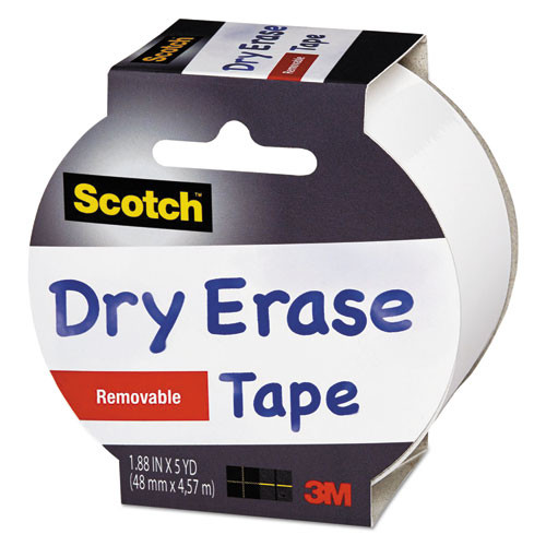 Dry Erase Tape, 3" Core, 1.88" X 5 Yds, White Dry Erase Tape, 3" Core, 1.88" X 5 Yds, White
