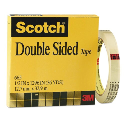 Double-sided Tape, 3" Core, 0.5" X 36 Yds, Clear Double-sided Tape, 3" Core, 0.5" X 36 Yds, Clear
