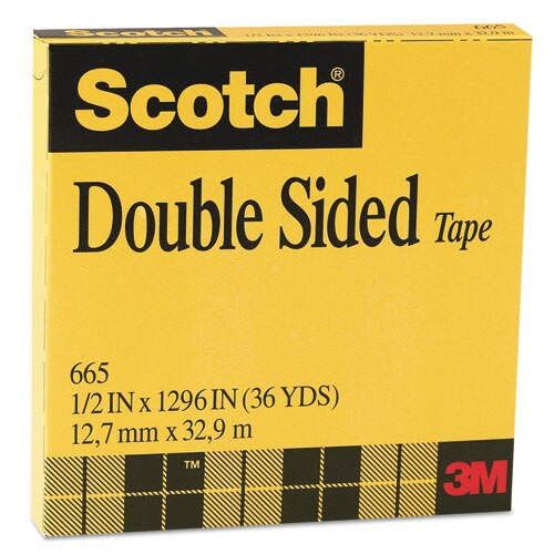Double-sided Tape, 3" Core, 0.5" X 36 Yds, Clear Double-sided Tape, 3" Core, 0.5" X 36 Yds, Clear