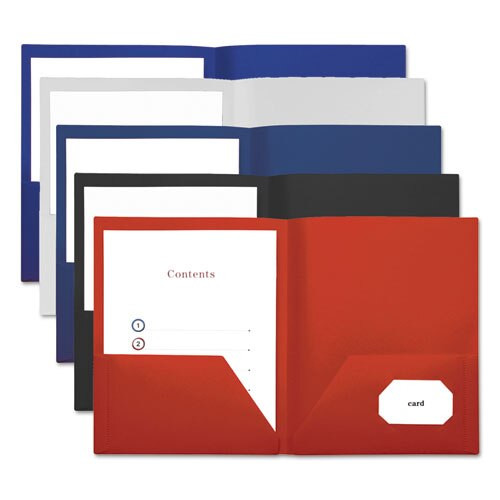 Two-pocket Plastic Folders, 11 X 8 1/2, Assorted, 10/pack Two-pocket Plastic Folders, 11 X 8 1/2, Assorted, 10/pack