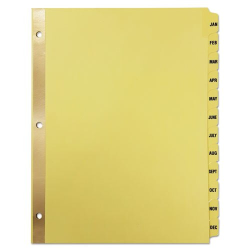 Deluxe Preprinted Plastic Coated Tab Dividers With Black Printing, 12-tab, Jan. To Dec., 11 X 8.5, Buff, 1 Set Deluxe Preprinted Plastic Coated Tab Dividers With Black Printing, 12-tab, Jan. To Dec., 11 X 8.5, Buff, 1 Set