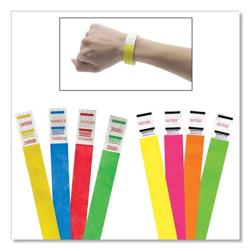 Crowd Management Wristbands, Sequentially Numbered, 9 3/4 X 3/4, Yellow, 500/pk Crowd Management Wristbands, Sequentially Numbered, 9 3/4 X 3/4, Yellow, 500/pk