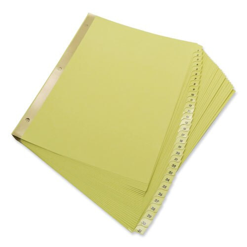 Deluxe Preprinted Plastic Coated Tab Dividers With Black Printing, 31-tab, 1 To 31, 11 X 8.5, Buff, 1 Set Deluxe Preprinted Plastic Coated Tab Dividers With Black Printing, 31-tab, 1 To 31, 11 X 8.5, Buff, 1 Set