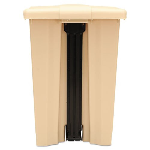 Indoor Utility Step-on Waste Container, Square, Plastic, 12 Gal, Beige Indoor Utility Step-on Waste Container, Square, Plastic, 12 Gal, Beige