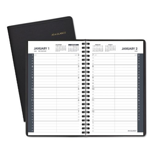 Daily Appointment Book With 15-minute Appointments, 8.5 X 5.5, Black, 2021 Daily Appointment Book With 15-minute Appointments, 8.5 X 5.5, Black, 2021