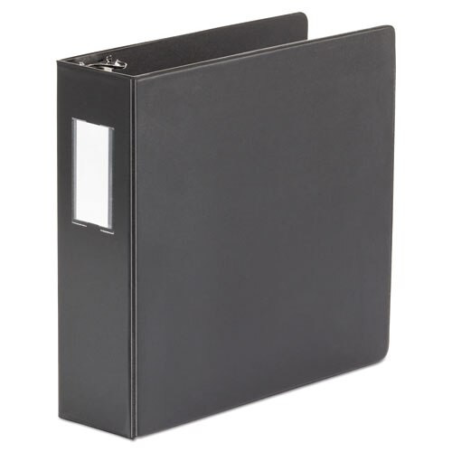Deluxe Non-view D-ring Binder With Label Holder, 3 Rings, 3" Capacity, 11 X 8.5, Black Deluxe Non-view D-ring Binder With Label Holder, 3 Rings, 3" Capacity, 11 X 8.5, Black