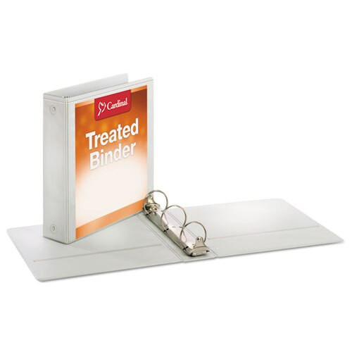 Treated Binder Clearvue Locking Round Ring Binder, 3 Rings, 2" Capacity, 11 X 8.5, White Treated Binder Clearvue Locking Round Ring Binder, 3 Rings, 2" Capacity, 11 X 8.5, White