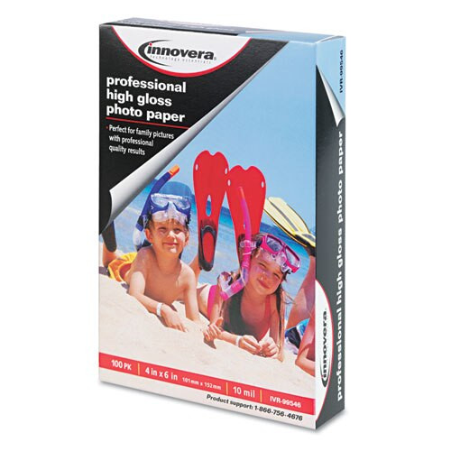 High-gloss Photo Paper, 10 Mil, 4 X 6, High-gloss White, 100/pack High-gloss Photo Paper, 10 Mil, 4 X 6, High-gloss White, 100/pack