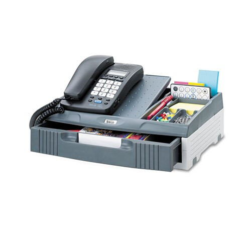 Telephone Organizer Stand, 1 Drawer, 14 3/4 X 10 1/2 X 4 1/4, Gray Telephone Organizer Stand, 1 Drawer, 14 3/4 X 10 1/2 X 4 1/4, Gray