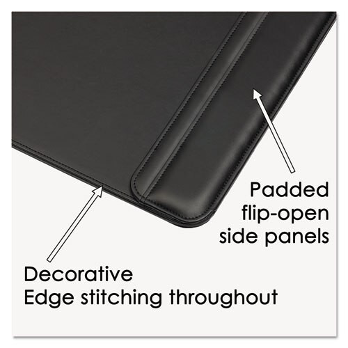Sagamore Desk Pad W/flip-open Side Panels, 36 X 20, Black Sagamore Desk Pad W/flip-open Side Panels, 36 X 20, Black