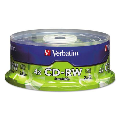 Cd-rw Discs, 700mb/80min, 4x, Spindle, Matte Silver, 25/pack Cd-rw Discs, 700mb/80min, 4x, Spindle, Matte Silver, 25/pack