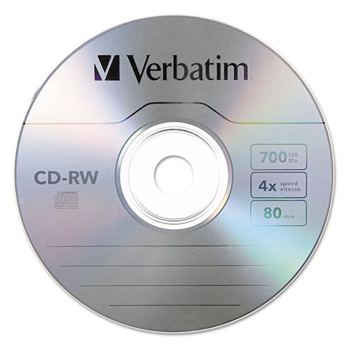Cd-rw Discs, 700mb/80min, 4x, Spindle, Matte Silver, 25/pack Cd-rw Discs, 700mb/80min, 4x, Spindle, Matte Silver, 25/pack