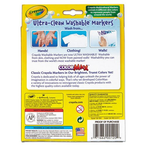 Multicultural Colors Washable Marker, Broad Bullet Tip, Assorted Colors, 8/pack Multicultural Colors Washable Marker, Broad Bullet Tip, Assorted Colors, 8/pack