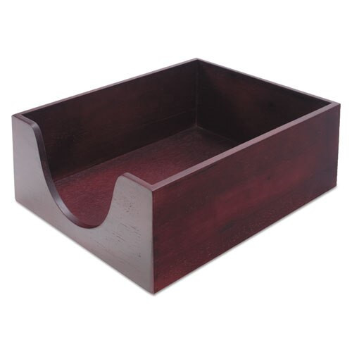 Double-deep Hardwood Stackable Desk Trays, 1 Section, Legal Size Files, 10.13" X 12.63" X 5", Mahogany Double-deep Hardwood Stackable Desk Trays, 1 Section, Legal Size Files, 10.13" X 12.63" X 5", Mahogany
