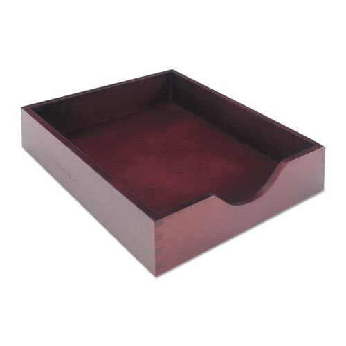 Double-deep Hardwood Stackable Desk Trays, 1 Section, Legal Size Files, 10.13" X 12.63" X 5", Mahogany Double-deep Hardwood Stackable Desk Trays, 1 Section, Legal Size Files, 10.13" X 12.63" X 5", Mahogany