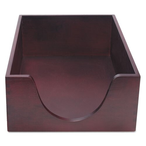 Double-deep Hardwood Stackable Desk Trays, 1 Section, Legal Size Files, 10.13" X 12.63" X 5", Mahogany Double-deep Hardwood Stackable Desk Trays, 1 Section, Legal Size Files, 10.13" X 12.63" X 5", Mahogany