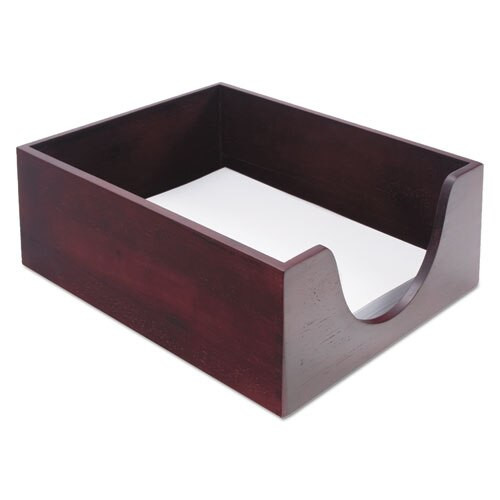 Double-deep Hardwood Stackable Desk Trays, 1 Section, Legal Size Files, 10.13" X 12.63" X 5", Mahogany Double-deep Hardwood Stackable Desk Trays, 1 Section, Legal Size Files, 10.13" X 12.63" X 5", Mahogany
