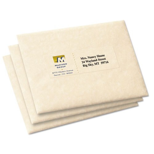 Matte Clear Easy Peel Mailing Labels W/ Sure Feed Technology, Inkjet Printers, 1.33 X 4, Clear, 14/sheet, 25 Sheets/pack Matte Clear Easy Peel Mailing Labels W/ Sure Feed Technology, Inkjet Printers, 1.33 X 4, Clear, 14/sheet, 25 Sheets/pack