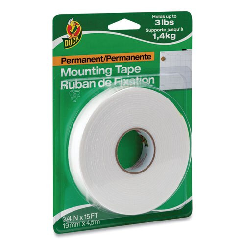 Permanent Foam Mounting Tape, 3/4" X 15ft, White Permanent Foam Mounting Tape, 3/4" X 15ft, White