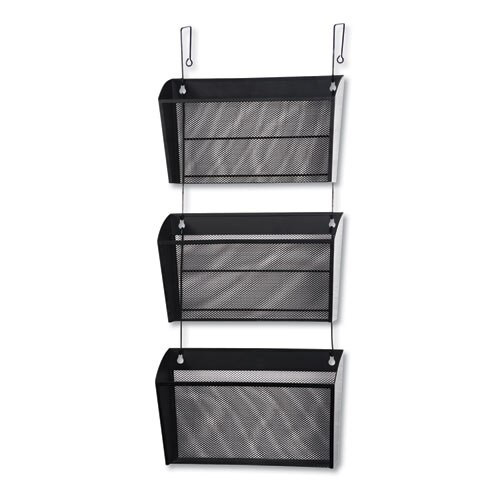 Mesh Three-pack Wall Files With Hanger, Letter, Black Mesh Three-pack Wall Files With Hanger, Letter, Black