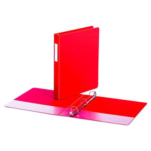Deluxe Non-view D-ring Binder With Label Holder, 3 Rings, 1" Capacity, 11 X 8.5, Red Deluxe Non-view D-ring Binder With Label Holder, 3 Rings, 1" Capacity, 11 X 8.5, Red