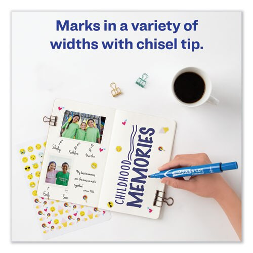 Marks A Lot Large Desk-style Permanent Marker, Broad Chisel Tip, Blue, Dozen Marks A Lot Large Desk-style Permanent Marker, Broad Chisel Tip, Blue, Dozen