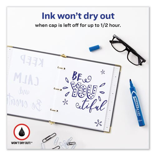 Marks A Lot Large Desk-style Permanent Marker, Broad Chisel Tip, Blue, Dozen Marks A Lot Large Desk-style Permanent Marker, Broad Chisel Tip, Blue, Dozen