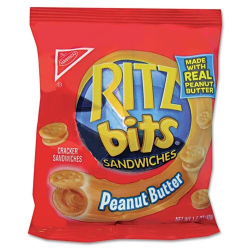 Ritz Bits, Peanut Butter, 1.5 Oz Packs, 60/carton Ritz Bits, Peanut Butter, 1.5 Oz Packs, 60/carton