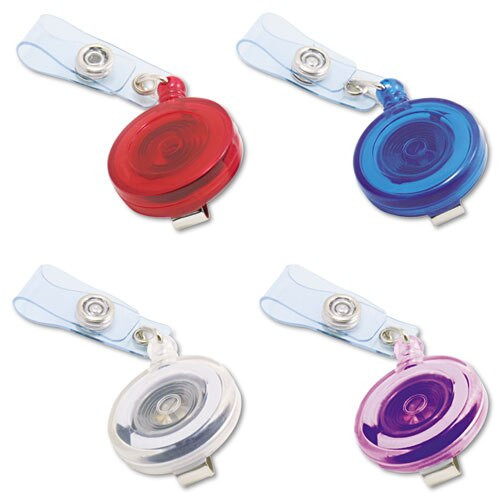 Translucent Retractable Id Card Reel, 34" Extension, Assorted Colors, 4/pack Translucent Retractable Id Card Reel, 34" Extension, Assorted Colors, 4/pack
