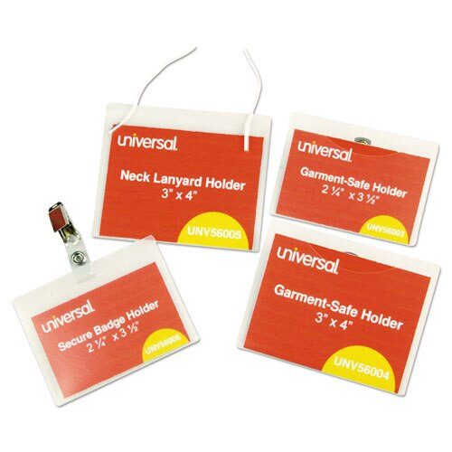 Clear Badge Holders W/neck Lanyards, 3 X 4, White Inserts, 100/box Clear Badge Holders W/neck Lanyards, 3 X 4, White Inserts, 100/box