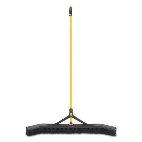 Maximizer Push-to-center Broom, 36", Polypropylene Bristles, Yellow/black Maximizer Push-to-center Broom, 36", Polypropylene Bristles, Yellow/black