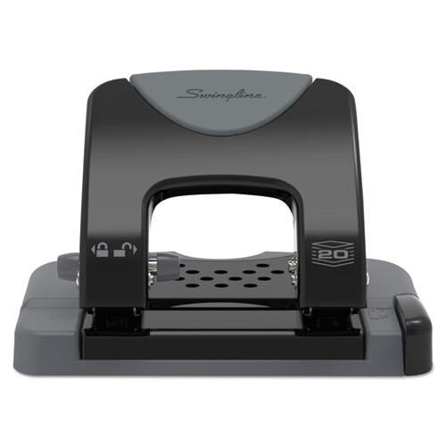 20-sheet Smarttouch Two-hole Punch, 9/32" Holes, Black/gray 20-sheet Smarttouch Two-hole Punch, 9/32" Holes, Black/gray